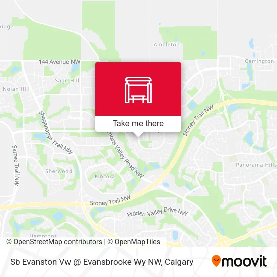 Sb Evanston Vw @ Evansbrooke Wy NW map