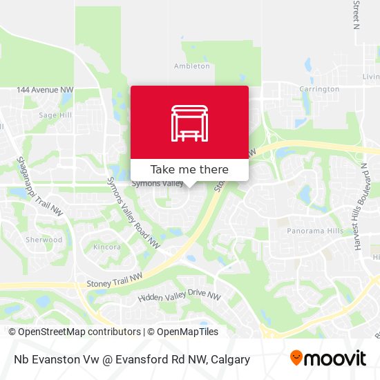 Nb Evanston Vw @ Evansford Rd NW map