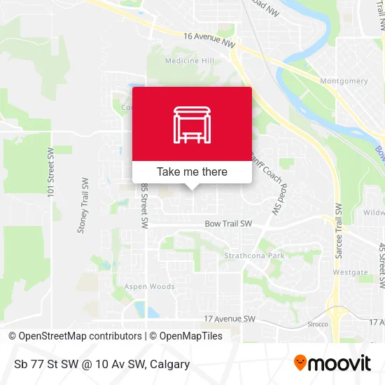 Sb 77 St SW @ 10 Av SW map