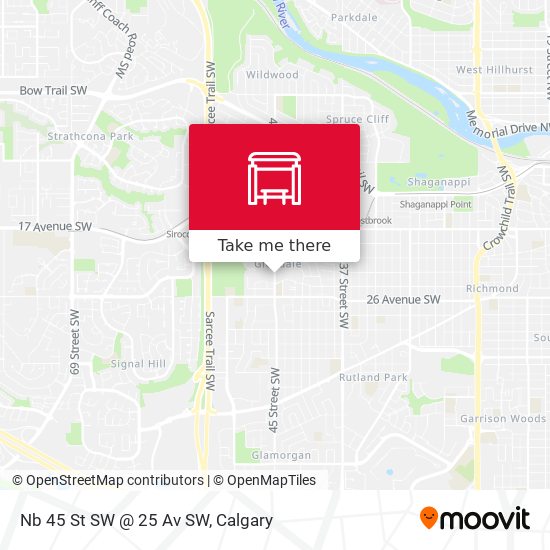 Nb 45 St SW @ 25 Av SW map