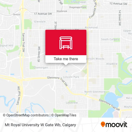 Mt Royal University W Gate Wb map
