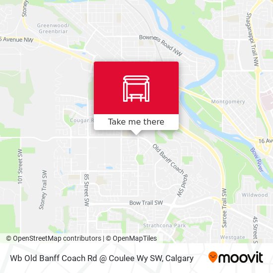 Wb Old Banff Coach Rd @ Coulee Wy SW map