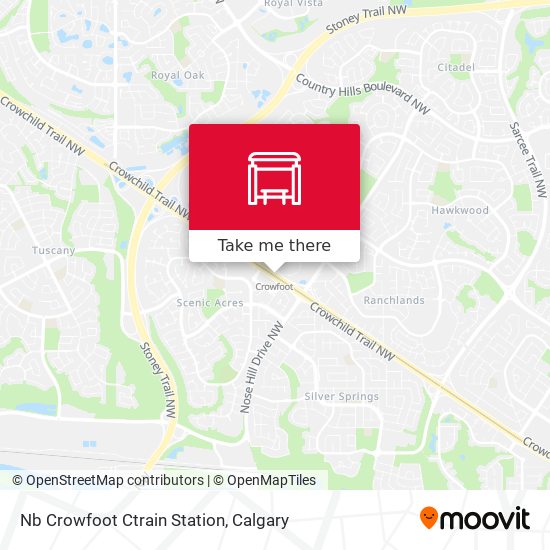 Nb Crowfoot Ctrain Station map