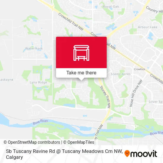 Sb Tuscany Ravine Rd @ Tuscany Meadows Cm NW map
