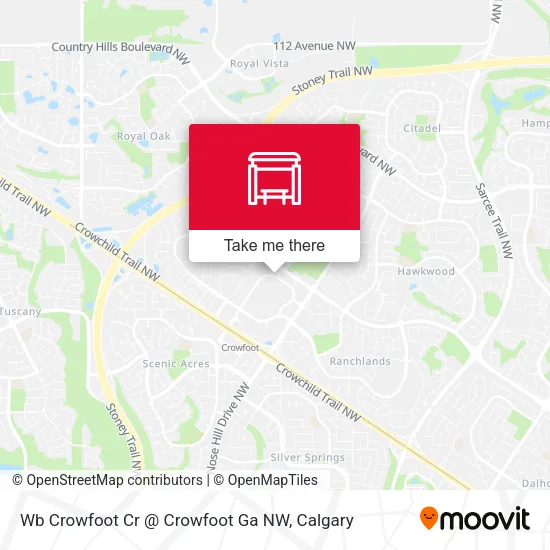 Wb Crowfoot Cr @ Crowfoot Ga NW map