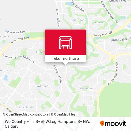 Wb Country Hills Bv @ W.Leg Hamptons Bv NW map