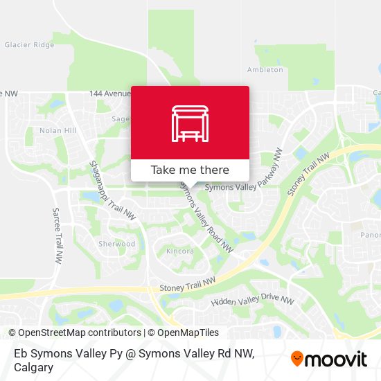Eb Symons Valley Py @ Symons Valley Rd NW map