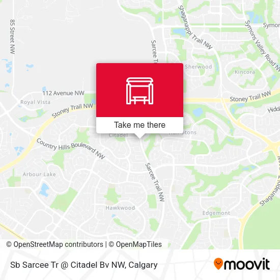 Sb Sarcee Tr @ Citadel Bv NW map