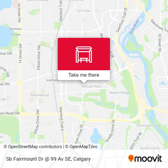 Sb Fairmount Dr @ 99 Av SE map