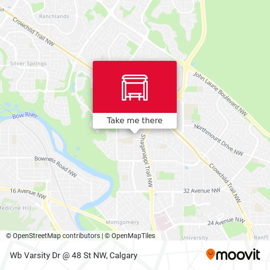 Wb Varsity Dr @ 48 St NW map