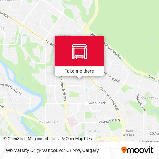 Wb Varsity Dr @ Vancouver Cr NW map
