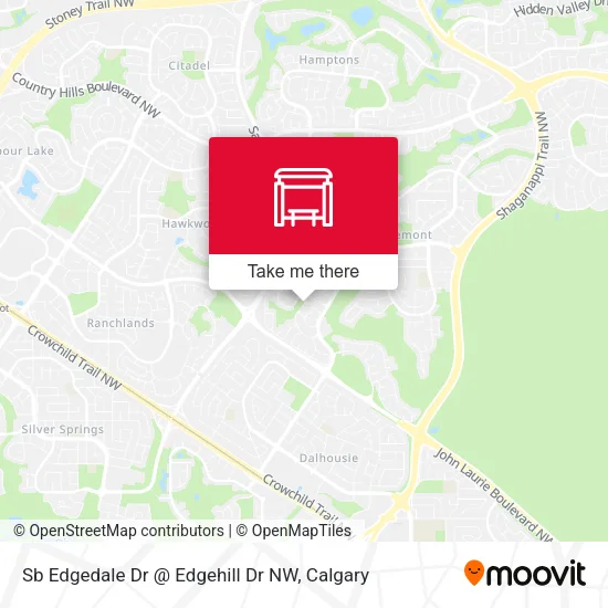Sb Edgedale Dr @ Edgehill Dr NW map
