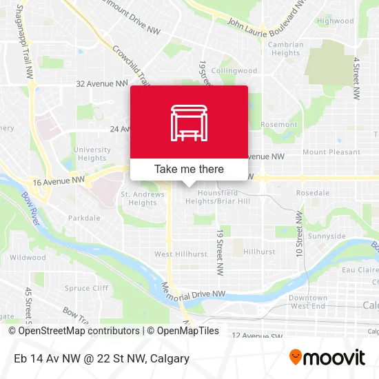 Eb 14 Av NW @ 22 St NW map