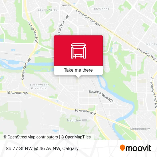 Sb 77 St NW @ 46 Av NW map