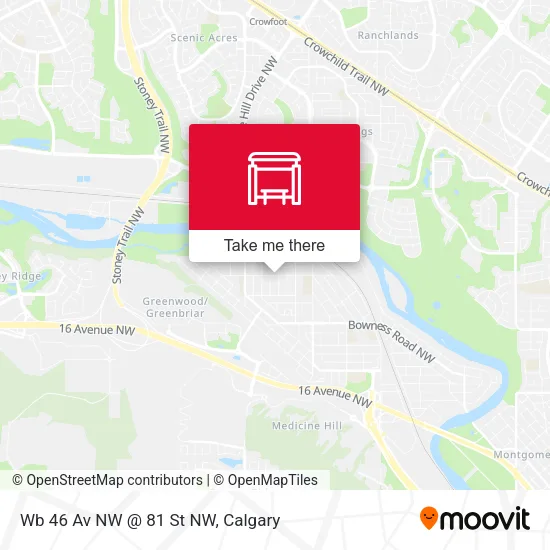 Wb 46 Av NW @ 81 St NW map