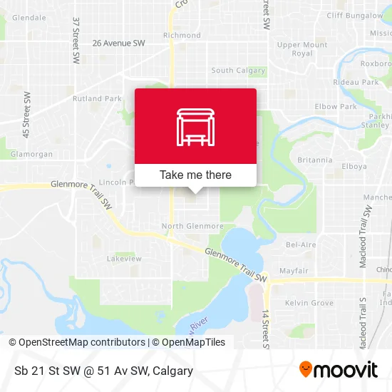 Sb 21 St SW @ 51 Av SW map
