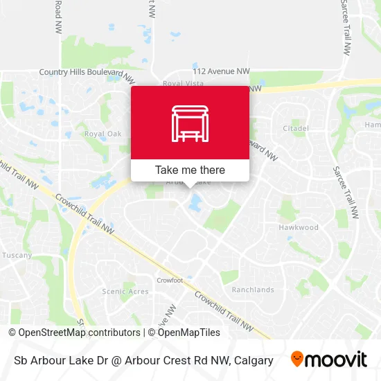 Sb Arbour Lake Dr @ Arbour Crest Rd NW map