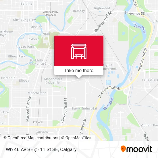 Wb 46 Av SE @ 11 St SE map