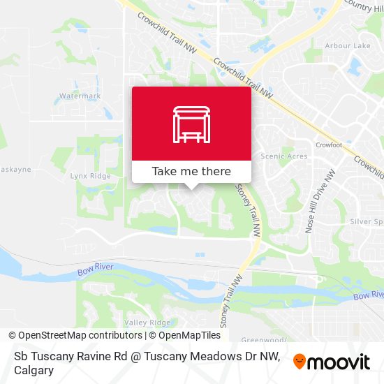Sb Tuscany Ravine Rd @ Tuscany Meadows Dr NW map