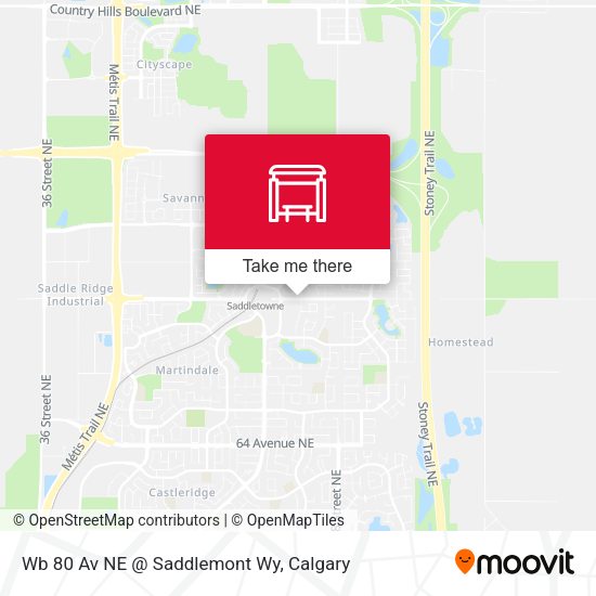 Wb 80 Av NE @ Saddlemont Wy map