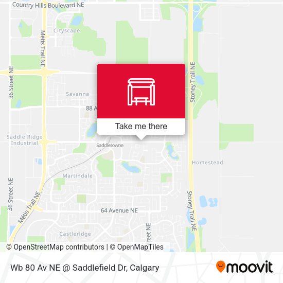 Wb 80 Av NE @ Saddlefield Dr map
