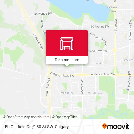 Eb Oakfield Dr @ 30 St SW map