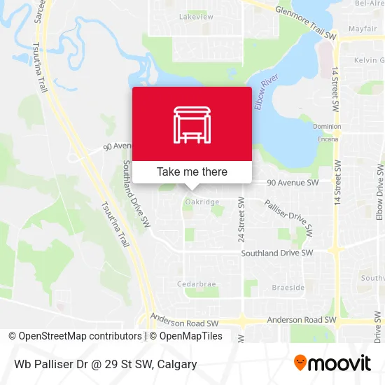 Wb Palliser Dr @ 29 St SW map