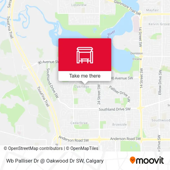 Wb Palliser Dr @ Oakwood Dr SW map