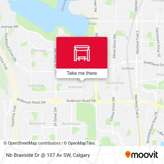 Nb Braeside Dr @ 107 Av SW map