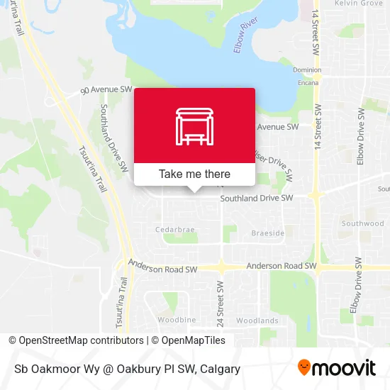 Sb Oakmoor Wy @ Oakbury Pl SW map
