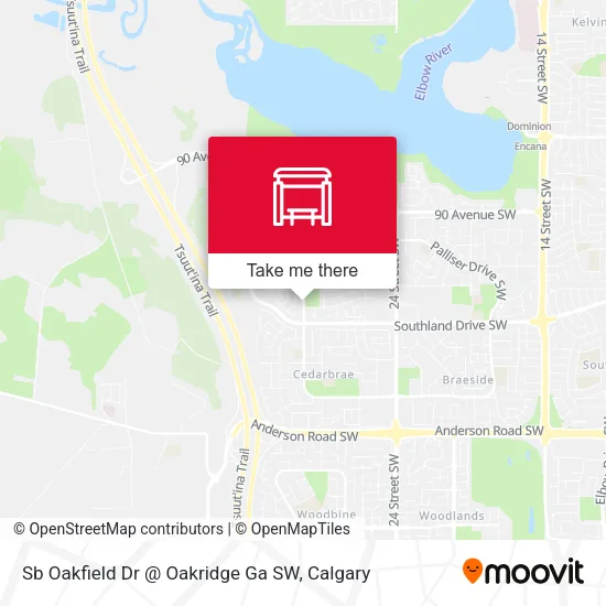 Sb Oakfield Dr @ Oakridge Ga SW map
