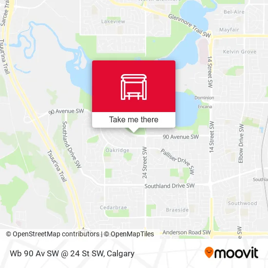 Wb 90 Av SW @ 24 St SW map