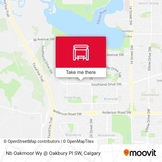 Nb Oakmoor Wy @ Oakbury Pl SW map
