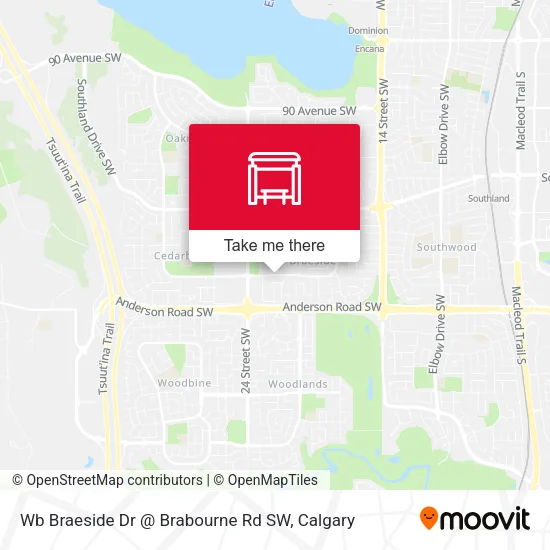 Wb Braeside Dr @ Brabourne Rd SW map