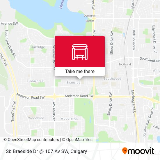 Sb Braeside Dr @ 107 Av SW map