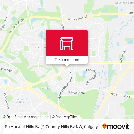Sb Harvest Hills Bv @ Country Hills Bv NW map