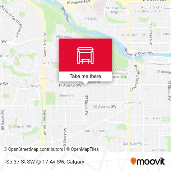 Sb 37 St SW @ 17 Av SW map