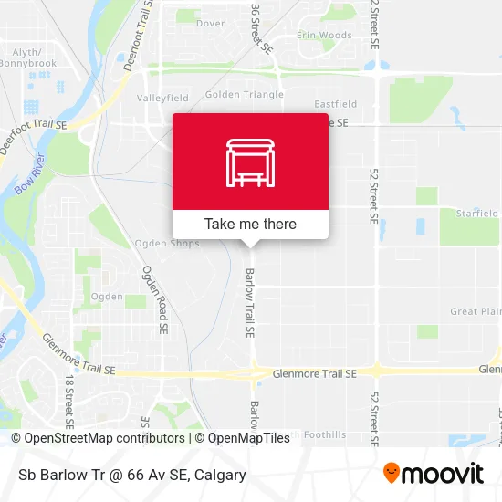 Sb Barlow Tr @ 66 Av SE map