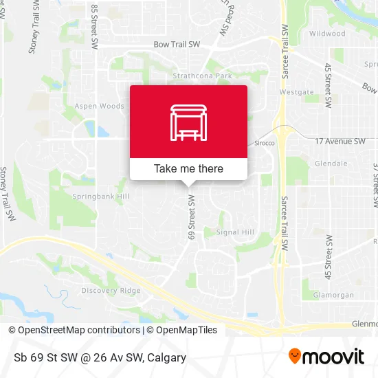 Sb 69 St SW @ 26 Av SW map