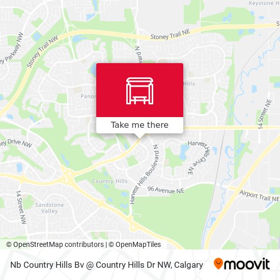 Nb Country Hills Bv @ Country Hills Dr NW map