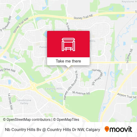 Nb Country Hills Bv @ Country Hills Dr NW map