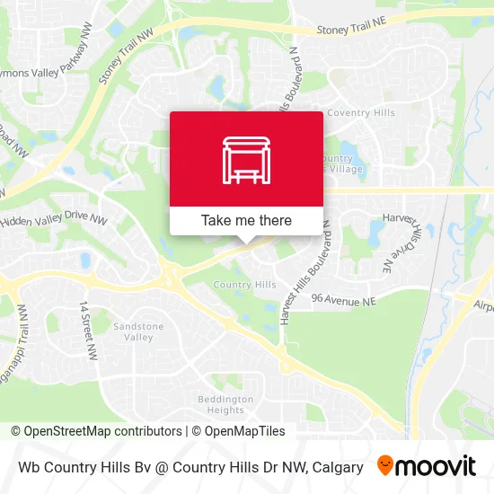 Wb Country Hills Bv @ Country Hills Dr NW map