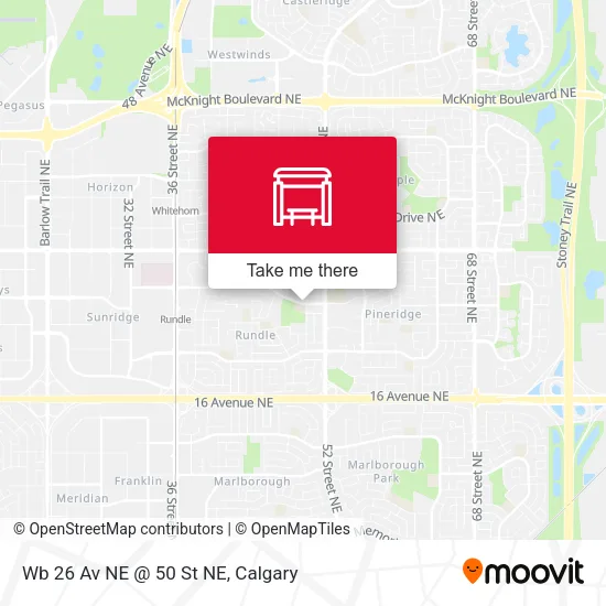 Wb 26 Av NE @ 50 St NE map