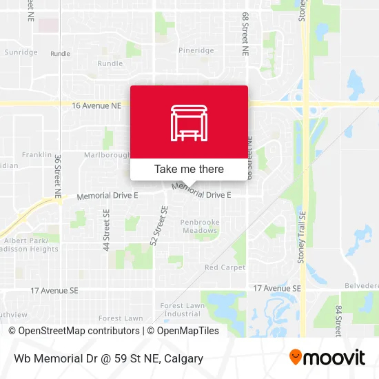 Wb Memorial Dr @ 59 St NE map