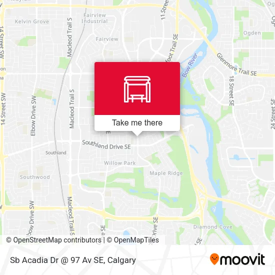 Sb Acadia Dr @ 97 Av SE map