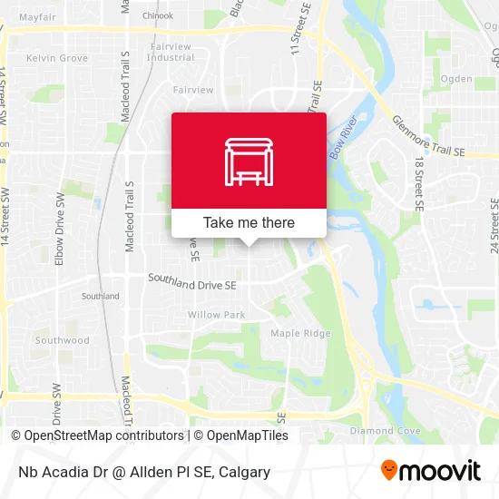 Nb Acadia Dr @ Allden Pl SE map