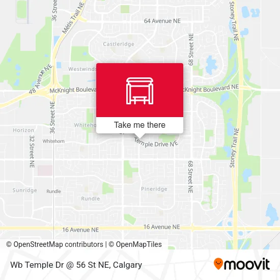 Wb Temple Dr @ 56 St NE map