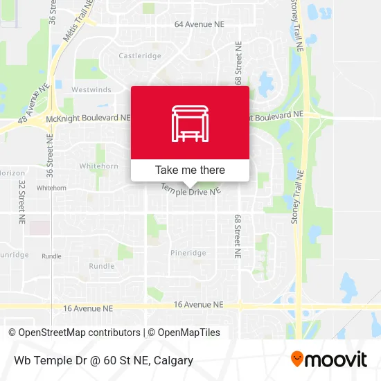 Wb Temple Dr @ 60 St NE map