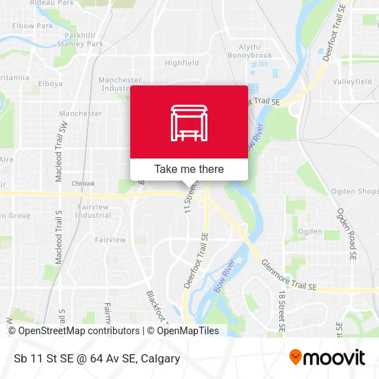 Sb 11 St SE @ 64 Av SE map