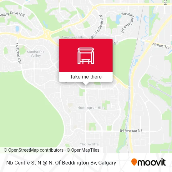 Nb Centre St N @ N. Of Beddington Bv map